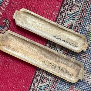 NWOT Two Mudpie decorative wooden trays